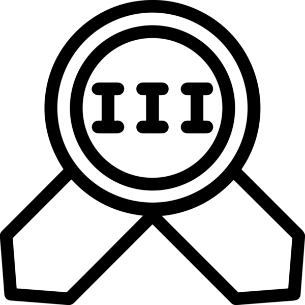 Kazanan Siyah ve Beyaz Logo Simgesi Markalaşma ve Tasarım için PNG Biçiminde