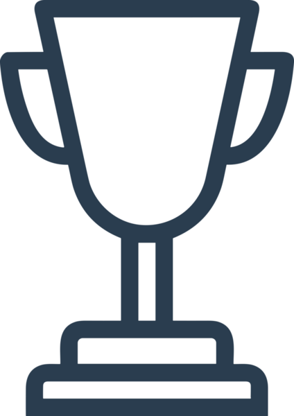 Kazanan Siyah ve Beyaz Logo Simgesi Markalaşma ve Tasarım için PNG Biçiminde