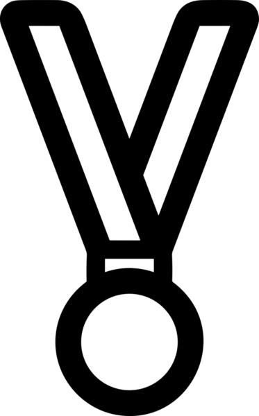 Kazanan Siyah ve Beyaz Logo Simgesi Markalaşma ve Tasarım için PNG Biçiminde