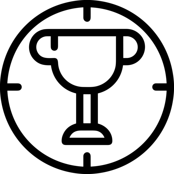 Kazanan Siyah ve Beyaz Logo Simgesi Markalaşma ve Tasarım için PNG Biçiminde