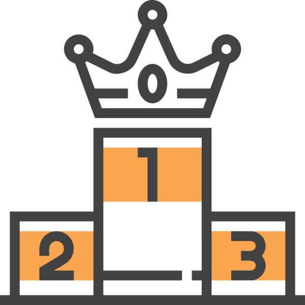 Kazanan Siyah ve Beyaz Logo Simgesi Markalaşma ve Tasarım için PNG Biçiminde