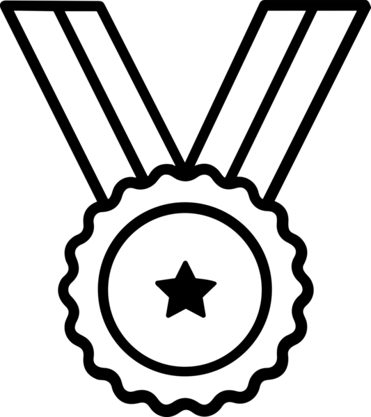 Kazanan Siyah ve Beyaz Logo Simgesi Markalaşma ve Tasarım için PNG Biçiminde
