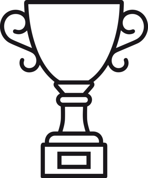 Kazanan Siyah ve Beyaz Logo Simgesi Markalaşma ve Tasarım için PNG Biçiminde