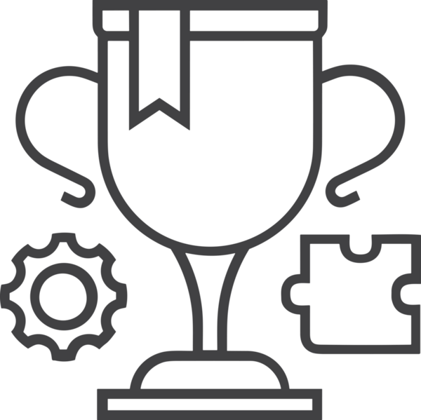 Kazanan Siyah ve Beyaz Logo Simgesi Markalaşma ve Tasarım için PNG Biçiminde