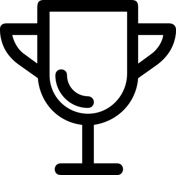 Kazanan Siyah ve Beyaz Logo Simgesi Markalaşma ve Tasarım için PNG Biçiminde