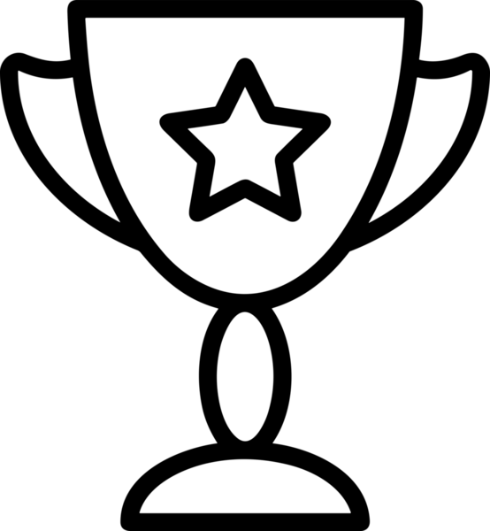 Kazanan Siyah ve Beyaz Logo Simgesi Markalaşma ve Tasarım için PNG Biçiminde