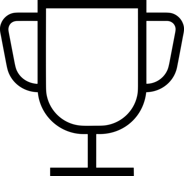 Kazanan Siyah ve Beyaz Logo Simgesi Markalaşma ve Tasarım için PNG Biçiminde
