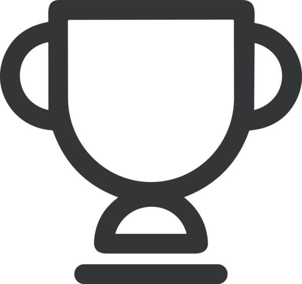 Kazanan Siyah ve Beyaz Logo Simgesi Markalaşma ve Tasarım için PNG Biçiminde