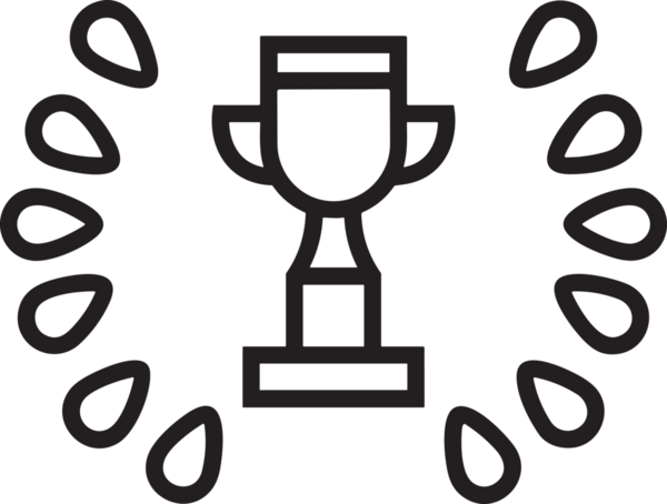 Kazanan Siyah ve Beyaz Logo Simgesi Markalaşma ve Tasarım için PNG Biçiminde