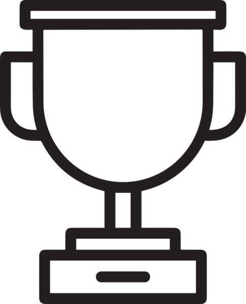 Kazanan Siyah ve Beyaz Logo Simgesi Markalaşma ve Tasarım için PNG Biçiminde