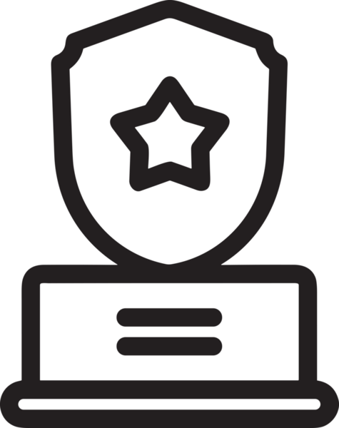 Kazanan Siyah ve Beyaz Logo Simgesi Markalaşma ve Tasarım için PNG Biçiminde