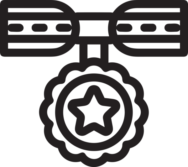 Kazanan Siyah ve Beyaz Logo Simgesi Markalaşma ve Tasarım için PNG Biçiminde