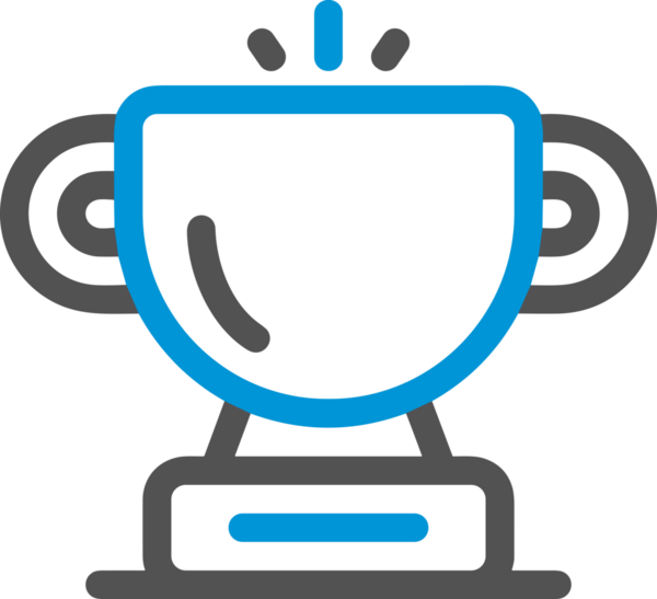 Kazanan Siyah ve Beyaz Logo Simgesi Markalaşma ve Tasarım için PNG Biçiminde