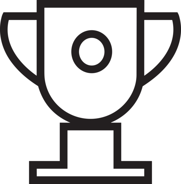 Kazanan Siyah ve Beyaz Logo Simgesi Markalaşma ve Tasarım için PNG Biçiminde