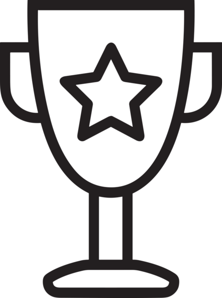 Kazanan Siyah ve Beyaz Logo Simgesi Markalaşma ve Tasarım için PNG Biçiminde