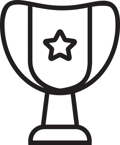 Kazanan Siyah ve Beyaz Logo Simgesi Markalaşma ve Tasarım için PNG Biçiminde