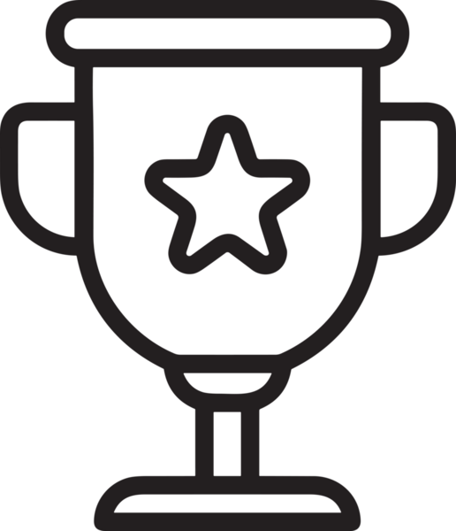 Kazanan Siyah ve Beyaz Logo Simgesi Markalaşma ve Tasarım için PNG Biçiminde