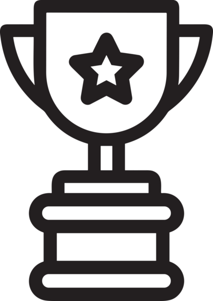 Kazanan Siyah ve Beyaz Logo Simgesi Markalaşma ve Tasarım için PNG Biçiminde