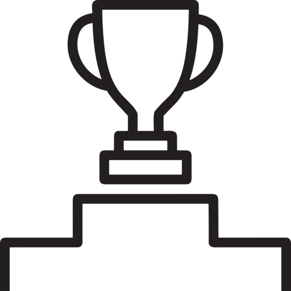 Kazanan Siyah ve Beyaz Logo Simgesi Markalaşma ve Tasarım için PNG Biçiminde