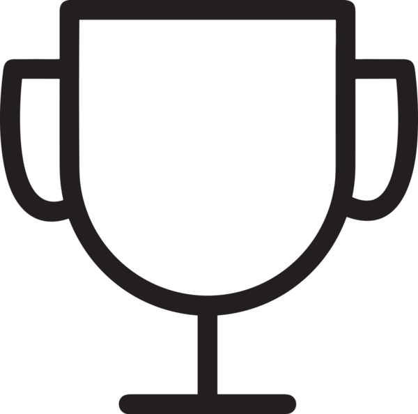 Kazanan Siyah ve Beyaz Logo Simgesi Markalaşma ve Tasarım için PNG Biçiminde