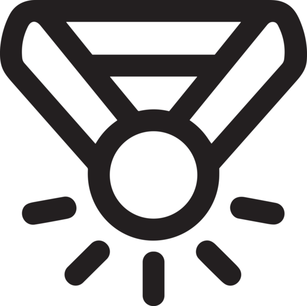 Kazanan Siyah ve Beyaz Logo Simgesi Markalaşma ve Tasarım için PNG Biçiminde