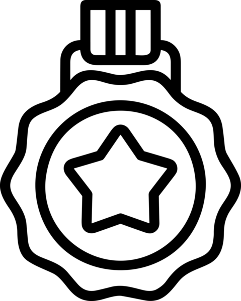 Kazanan Siyah ve Beyaz Logo Simgesi Markalaşma ve Tasarım için PNG Biçiminde