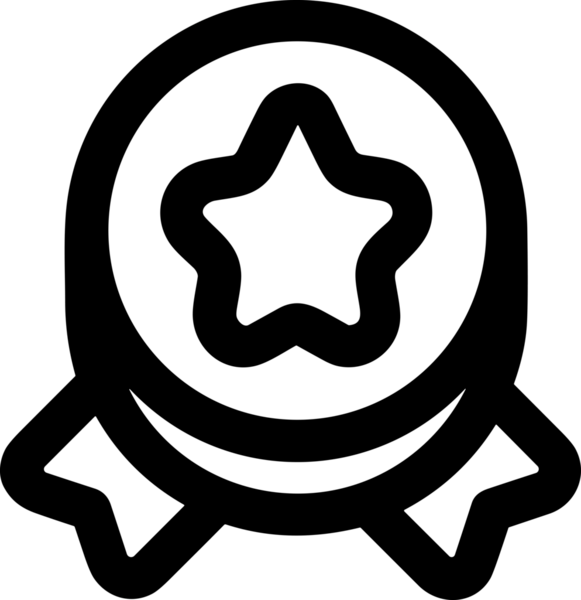 Kazanan Siyah ve Beyaz Logo Simgesi Markalaşma ve Tasarım için PNG Biçiminde