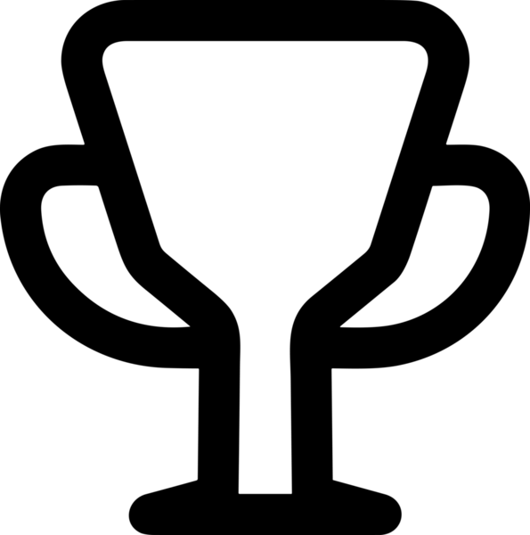 Kazanan Siyah ve Beyaz Logo Simgesi Markalaşma ve Tasarım için PNG Biçiminde