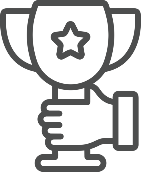 Kazanan Siyah ve Beyaz Logo Simgesi Markalaşma ve Tasarım için PNG Biçiminde