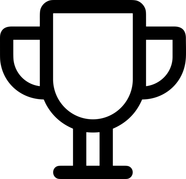 Kazanan Siyah ve Beyaz Logo Simgesi Markalaşma ve Tasarım için PNG Biçiminde