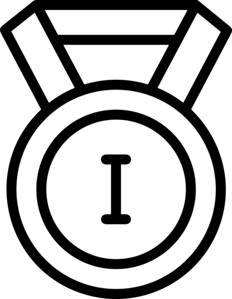 Kazanan Siyah ve Beyaz Logo Simgesi Markalaşma ve Tasarım için PNG Biçiminde