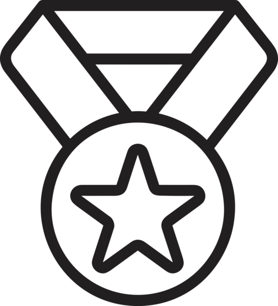 Kazanan Siyah ve Beyaz Logo Simgesi Markalaşma ve Tasarım için PNG Biçiminde