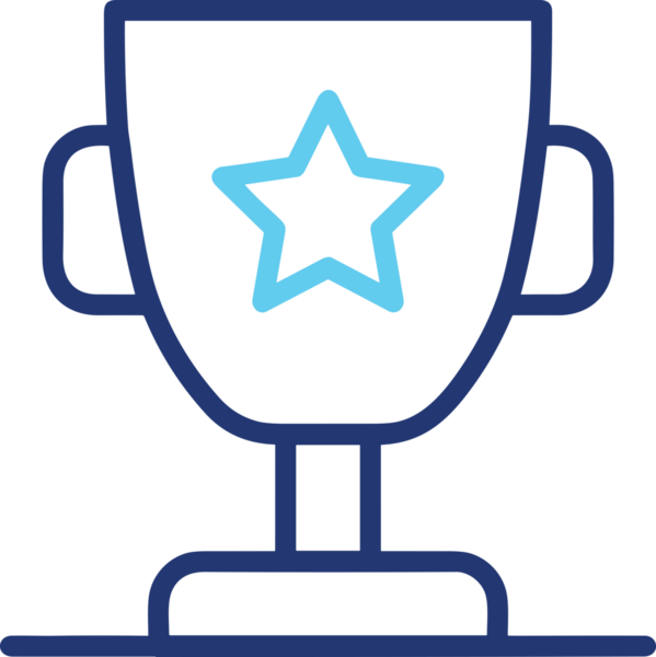 Kazanan Siyah ve Beyaz Logo Simgesi Markalaşma ve Tasarım için PNG Biçiminde