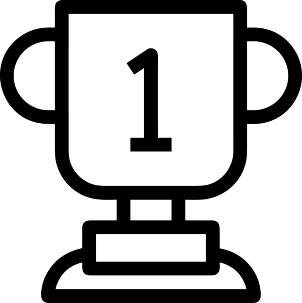 Kazanan Siyah ve Beyaz Logo Simgesi Markalaşma ve Tasarım için PNG Biçiminde