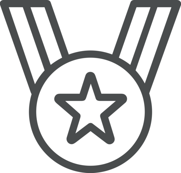 Kazanan Siyah ve Beyaz Logo Simgesi Markalaşma ve Tasarım için PNG Biçiminde