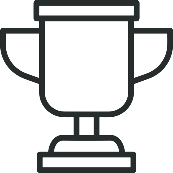 Kazanan Siyah ve Beyaz Logo Simgesi Markalaşma ve Tasarım için PNG Biçiminde