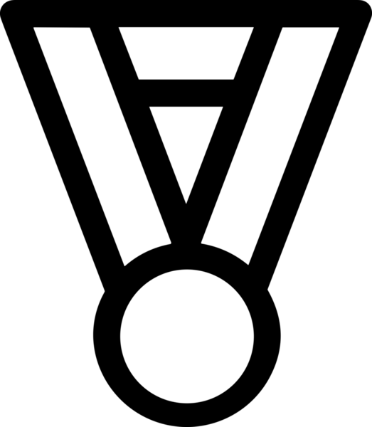 Kazanan Siyah ve Beyaz Logo Simgesi Markalaşma ve Tasarım için PNG Biçiminde