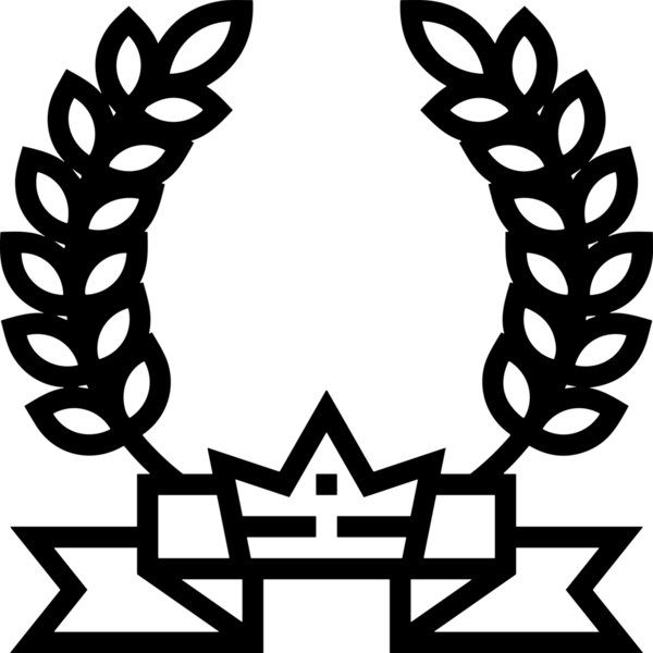 Kazanan Siyah ve Beyaz Logo Simgesi Markalaşma ve Tasarım için PNG Biçiminde