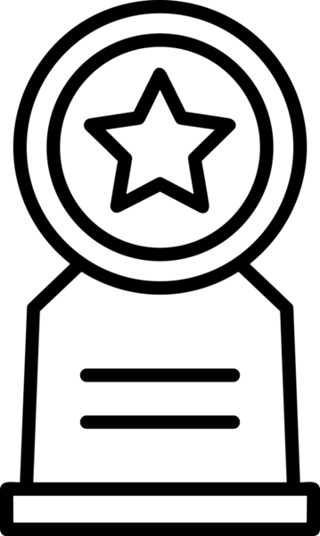 Kazanan Siyah ve Beyaz Logo Simgesi Markalaşma ve Tasarım için PNG Biçiminde