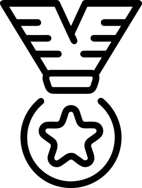 Kazanan Siyah ve Beyaz Logo Simgesi Markalaşma ve Tasarım için PNG Biçiminde