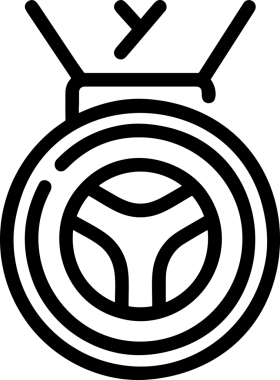 Kazanan Siyah ve Beyaz Logo Simgesi Markalaşma ve Tasarım için PNG Biçiminde