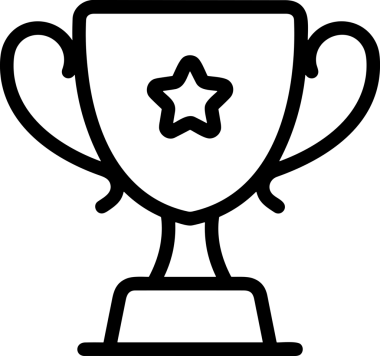 Kazanan Siyah ve Beyaz Logo Simgesi Markalaşma ve Tasarım için PNG Biçiminde