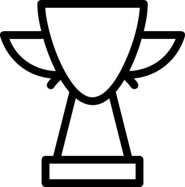 Kazanan Siyah ve Beyaz Logo Simgesi Markalaşma ve Tasarım için PNG Biçiminde