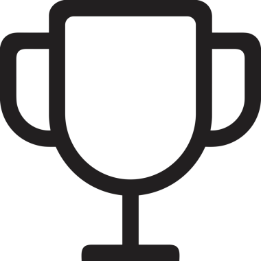 Kazanan Siyah ve Beyaz Logo Simgesi Markalaşma ve Tasarım için PNG Biçiminde