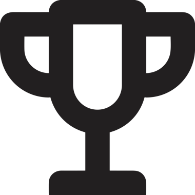 Kazanan Siyah ve Beyaz Logo Simgesi Markalaşma ve Tasarım için PNG Biçiminde