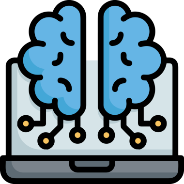 Yapay zeka simgesi png biçimi basit ai outline logo tasarım makinesi öğrenme sembolü nöral ağ dijital beyin ikonu grafik gösterimi izole edilmiş düz vektör modern minimalist biçim