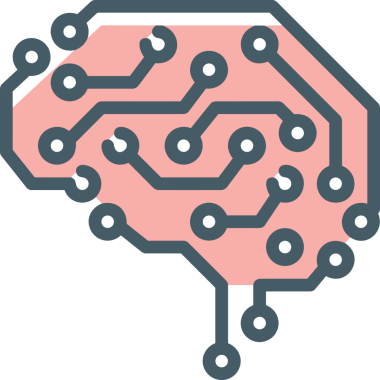 Yapay zeka simgesi png biçimi basit ai outline logo tasarım makinesi öğrenme sembolü nöral ağ dijital beyin ikonu grafik gösterimi izole edilmiş düz vektör modern minimalist biçim