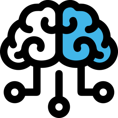 Yapay zeka simgesi png biçimi basit ai outline logo tasarım makinesi öğrenme sembolü nöral ağ dijital beyin ikonu grafik gösterimi izole edilmiş düz vektör modern minimalist biçim