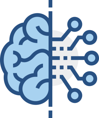 Yapay zeka simgesi png biçimi basit ai outline logo tasarım makinesi öğrenme sembolü nöral ağ dijital beyin ikonu grafik gösterimi izole edilmiş düz vektör modern minimalist biçim