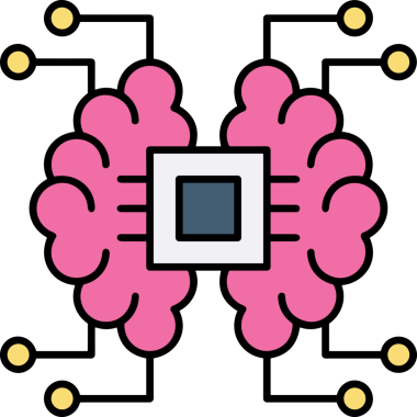 Yapay zeka simgesi png biçimi basit ai outline logo tasarım makinesi öğrenme sembolü nöral ağ dijital beyin ikonu grafik gösterimi izole edilmiş düz vektör modern minimalist biçim